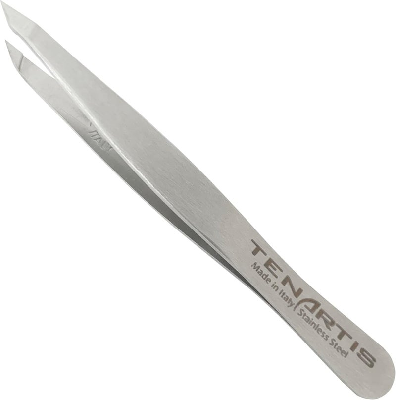 Tenartis Pointed Slant Hair Tweezers Stainless Steel Tenartis Made in Italy - Image 1
