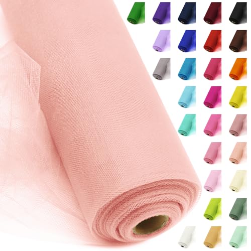 Ableme Deco 54" Tulle Fabric Rolls Blush Tutu Spool Bolt for DIY Wedding Decoration Baby Shower Tutu Skirt Gift Wrapping Roll Packaging - Image 1