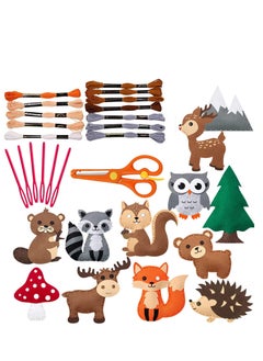 SYOSI Workshop Sewing Kit for Kids, Woodland Animals Kids Sewing Kit, Make Your Own Stuffed Animal Kit, Felt Stitch Art and Craft Toys for Boys and Girls DIY Crafting and Sewing  - Image 1