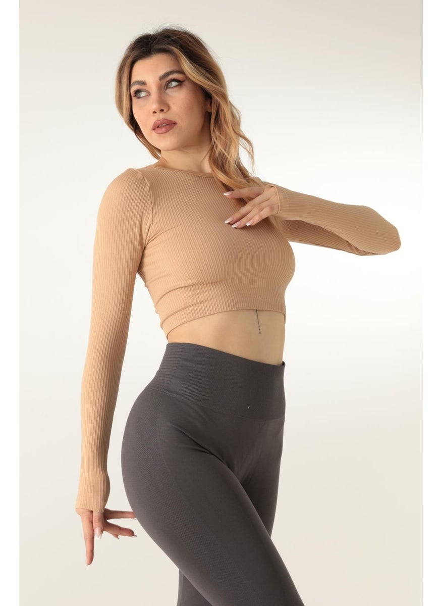 DoReMi Long Sleeve Crew Neck Ribbed Crop  - Image 3