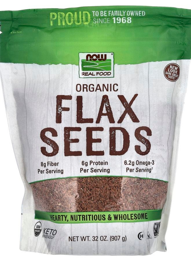 now Real Food Organic Flax Seeds 32 oz (907 g)