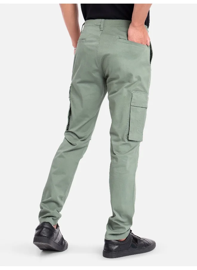 Beyoung Pistachio Green Cargo Pants for Men