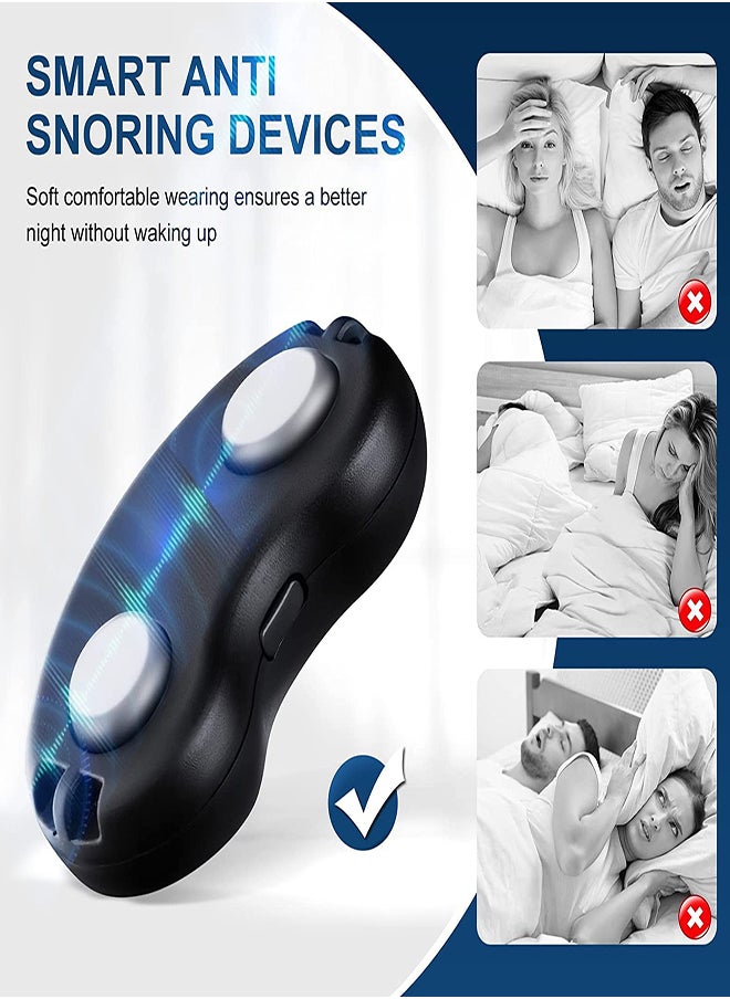 Excefore - Smart Throat Anti Snoring Device Snoring Detection by Impulse Sense USB Rechargeable Adaptive Adjustment Snore Stopper Solution for Men and Women Electric Stop Snoring for Deeply Sleep - Image 1