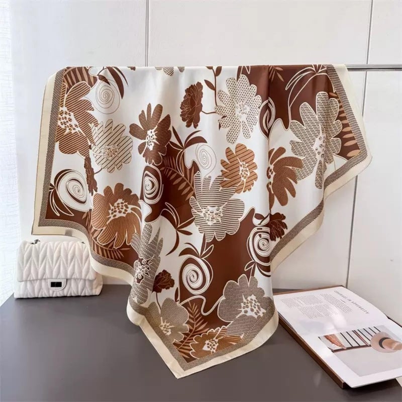 Julunar Silk Like Head Scarf for Women - Satin Large Hair Scarves - 35" Square Silk Hair Wrap for Sleeping with Gift Packed - Image 4