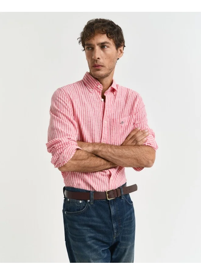 غانت Gant Regular Cotton Linen Stripe Shirt