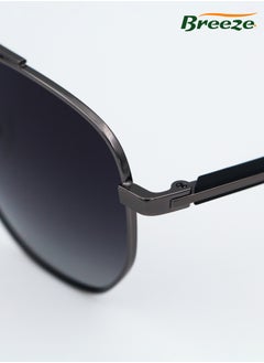 Breeze Polarized Sunglasses for men Driving sunshade glasses Metal material  Gradient blue grey eyewear  - Image 5