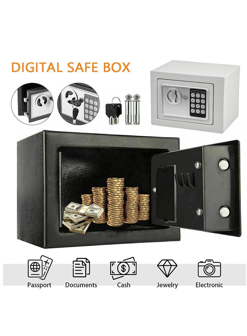 Security Safe - Digital Safe Electronic Steel Lock Box with Keypad to Protect Money, Jewelry, Passports for Home, Business or Travel, Black  - Image 3