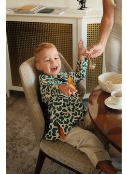 Mater&ME Mater&ME Summer Outfit for Boys – Green Leopard Print, 100% Cotton Poplin, Soft and Breathable – 1 Set  - Image 3