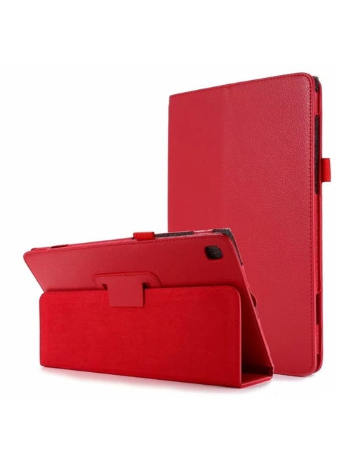 Case Cover For Samsung Galaxy Tab A7 10.4 2020 T500 Litchi Texture Horizontal Flip Solid Color Leather Case with Holder Red