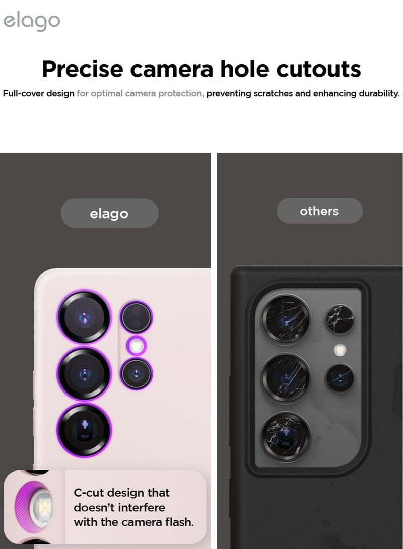 Elago Liquid Silicone for Samsung Galaxy S25 ULTRA Case Cover Full Body Screen Camera Protective, Shockproof, Slim, Anti-Scratch Soft Microfiber Lining - Lovely Pink - Image 3