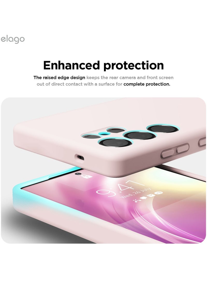 Elago Liquid Silicone for Samsung Galaxy S25 ULTRA Case Cover Full Body Screen Camera Protective, Shockproof, Slim, Anti-Scratch Soft Microfiber Lining - Lovely Pink - Image 5