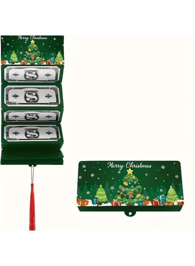 Red Christmas Cash Bag Gift Card Holder 10 Compartment Festive Party Supplies - Image 3
