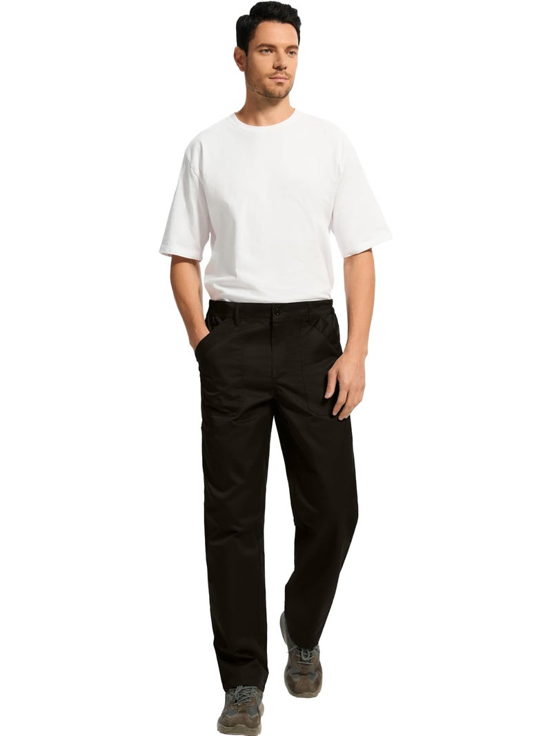 WORK IDEA Men's Relaxed Fit Work Pants Lightweight for Painter, Decoration, Black, L - Image 5