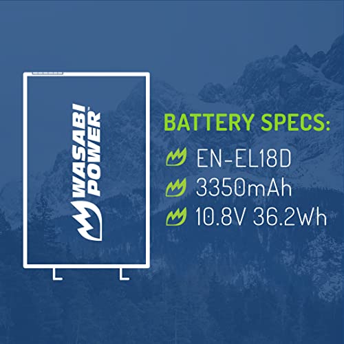 Wasabi Power Battery 2-Pack and Dual Charger for Nikon EN-EL18d, MH-33, Z9, D4, D5, D6, D850 (with adapters/Grips) - Image 4
