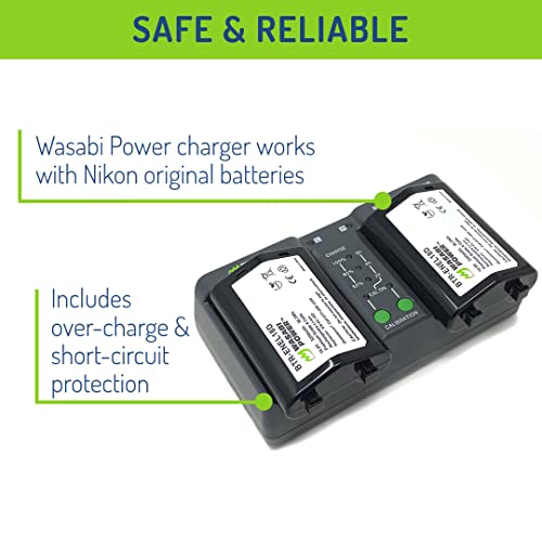 Wasabi Power Battery 2-Pack and Dual Charger for Nikon EN-EL18d, MH-33, Z9, D4, D5, D6, D850 (with adapters/Grips) - Image 3