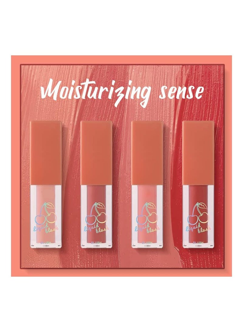 Y&D Liquid Blush 4 Colors Cream Makeup for Cheeks Natural-Looking Lightweight Velvet Rare Beauty Sheer Flush Blusher Breathable  - Image 2
