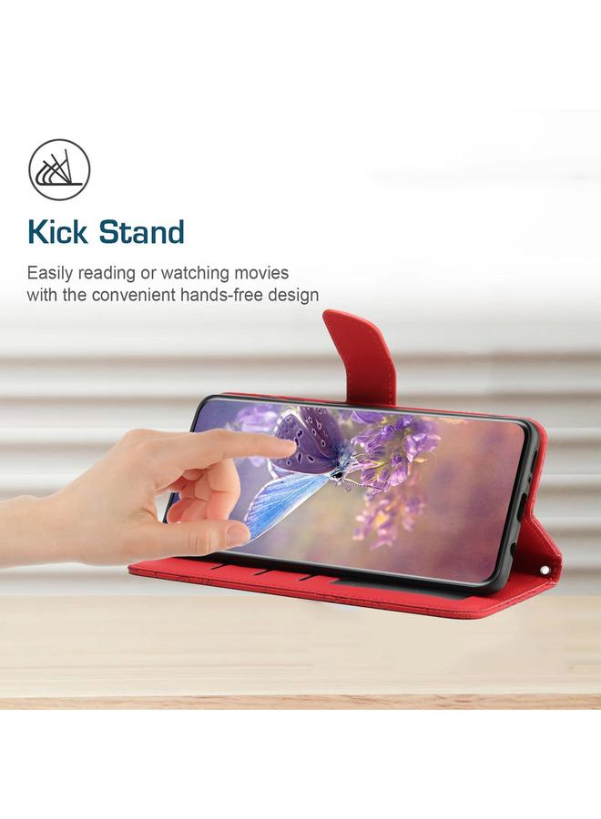 اس-توب جراب لهاتف OPPO A3x الهند HT03 جراب هاتف جلدي قابل للطي منقوش بنقشة فراشة - Image 4