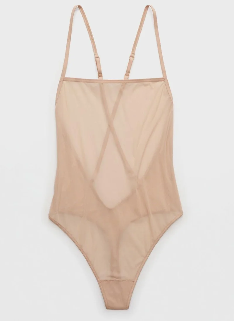 Aerie Mesh High Leg Bodysuit