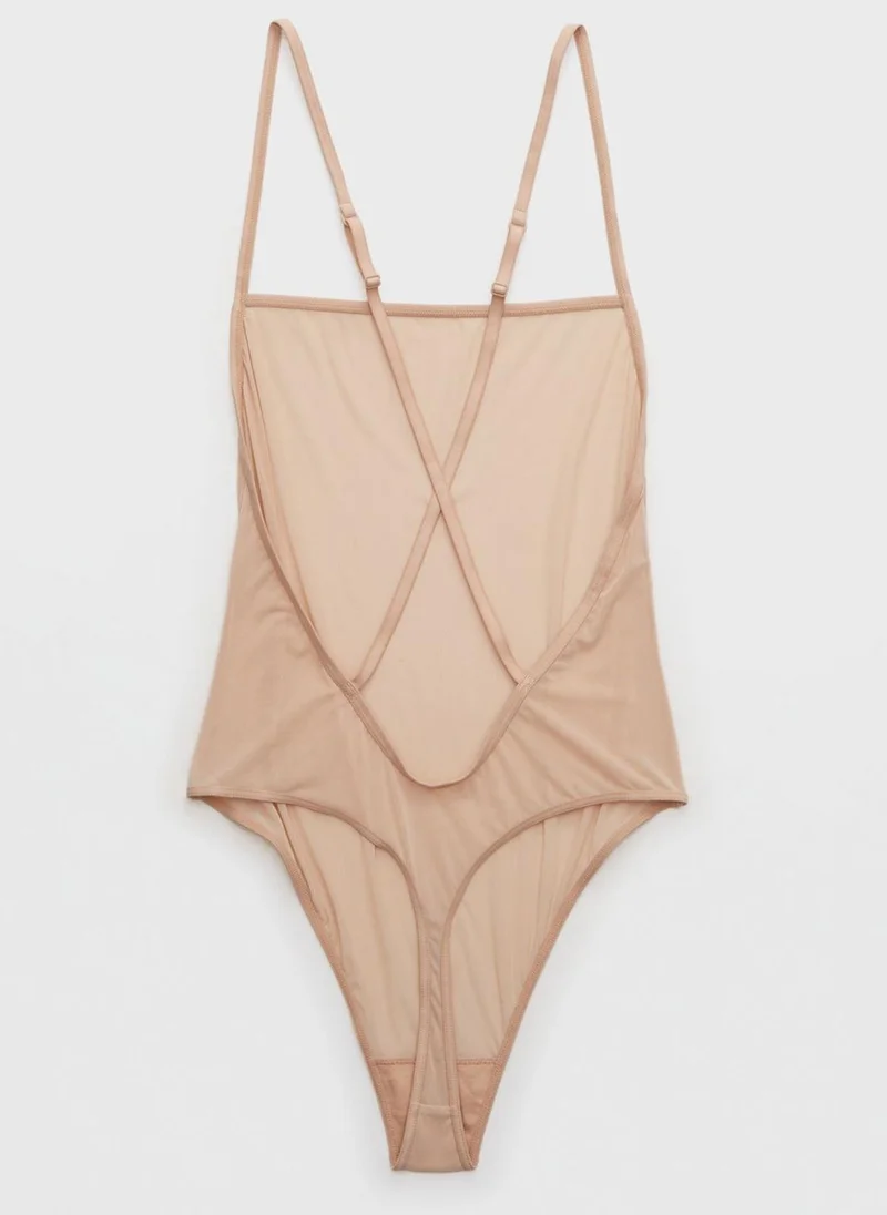 Aerie Mesh High Leg Bodysuit