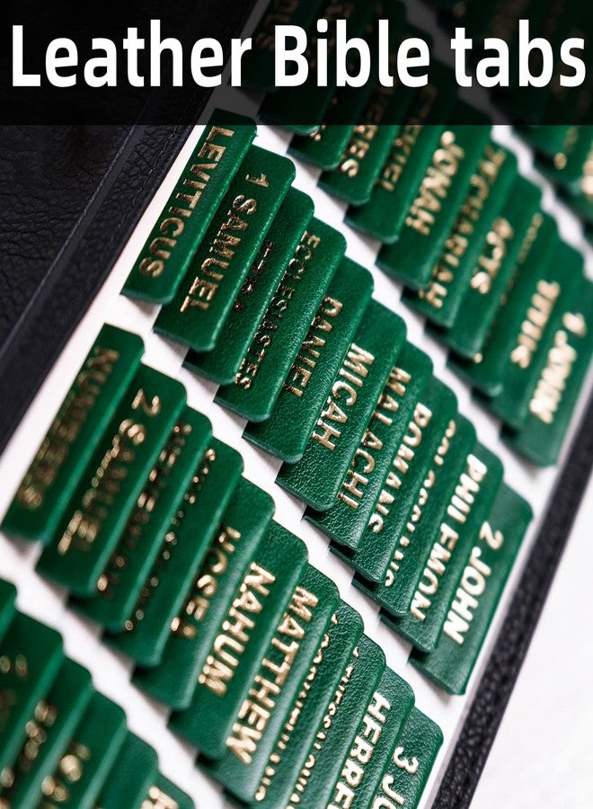 UPAFEXXI-Leather Bible Tabs, Bible Tabs for Women and Men(Gold Foil Lettering) Large Print Stickers, Easy to Read and Apply, 80 Chapters Labels for Easy Navigation (Green) - Image 2