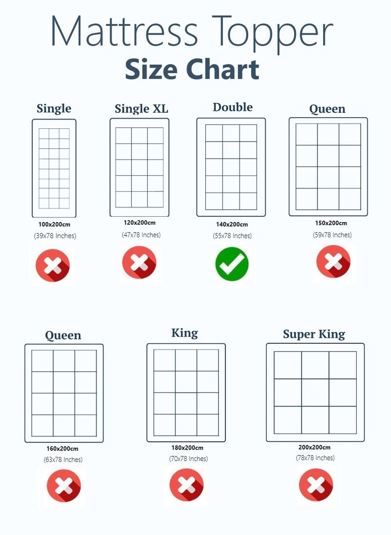 Blueberry Mattress Topper Box Design With 4 Corner Elastic Straps 10cm Thick 140x200cm  - Image 5