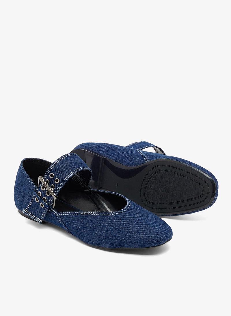 جينجر أحذية باليه من الدنيم بإبزيم معدني - Image 3