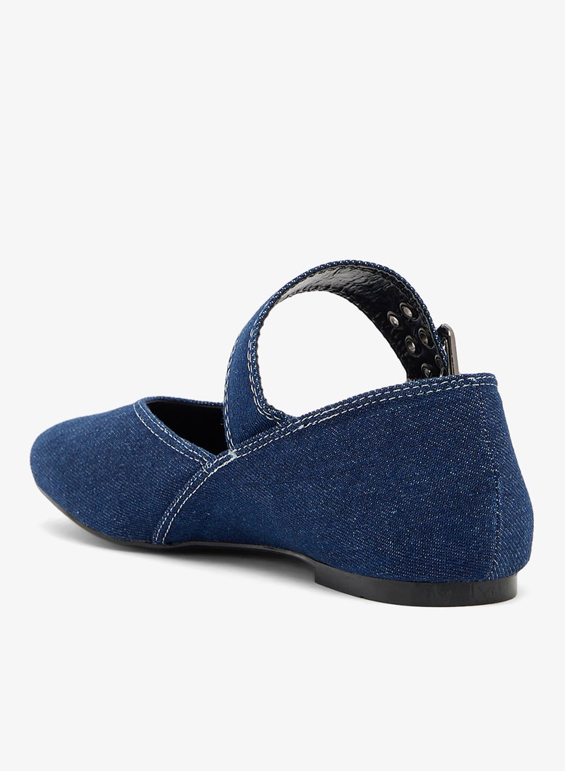 جينجر أحذية باليه من الدنيم بإبزيم معدني - Image 2