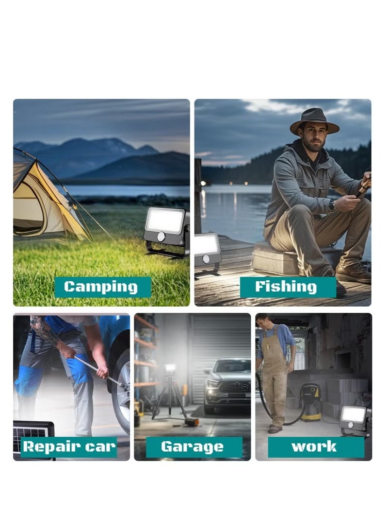 مصباح عمل يعمل بالطاقة الشمسية بقوة 100 وات، مصباح عمل مغناطيسي قابل لإعادة الشحن بقوة 10000 لومن مع 5 أوضاع، مقاوم للماء IP66، مصباح عمل خارجي يعمل بالطاقة الشمسية محمول للتخييم والبناء وورش العمل والجراج والطوارئ - Image 5