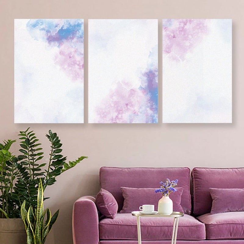 ماركتنا ثلاث لوحات قماشية بتصميم مودرن مع برواز مجوف مقاس (150×70) ثلاث قطع - Image 1