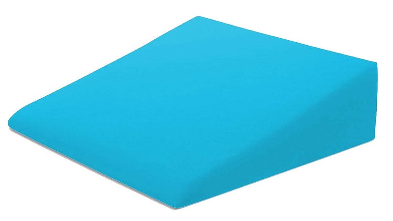 PumPum Home Therapeutic Wedge Pillow, Helps with Sleep & Acid Reflux, Washable Natural Cover, 7" x 27" x 24",Sky Blue - Image 1