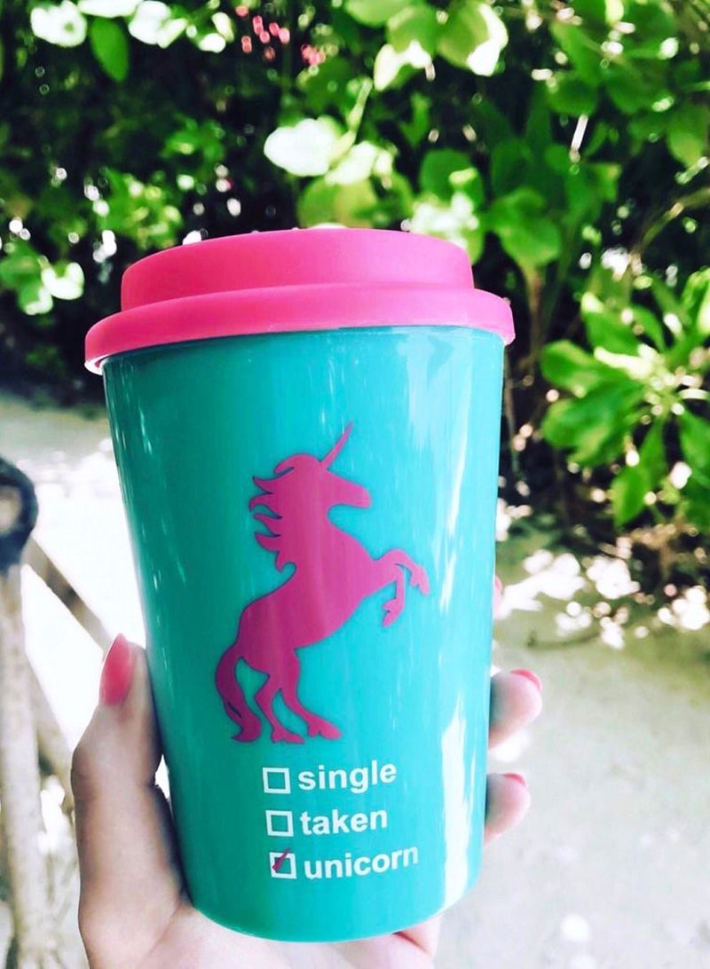 Salla Unicorn Tumbler for Hot and Cold Beverages Blue and Pink 12oz - Image 4