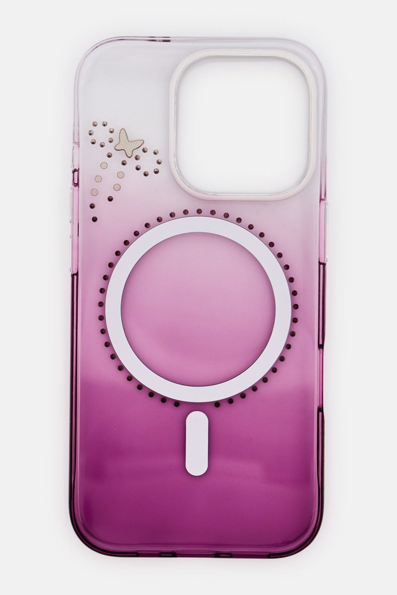 LEVELO iPhone 16 pro Butterfly Magsafe Protective Case, Purple - Image 3