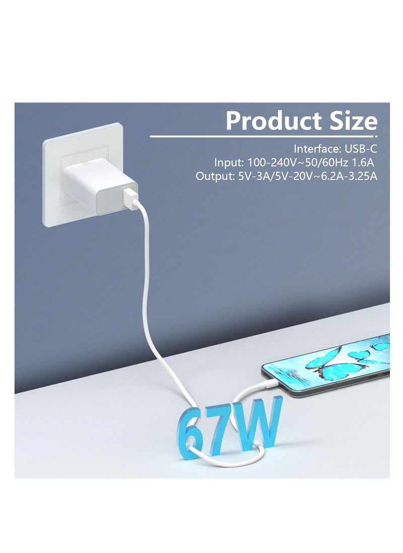 Generic - 67W Turbo Fast Wall Charger, Quick Charge for Xiaomi 15 14 13 12 12t 12s Pro Lite Redmi Note K80 K70 K60 K50 14 13 12 11 11s 12 Pro Plus Poco F6 F5 X5 F4 X4 Gt Black Shark 4 5 Pro 3.3ft 3A Type C Cable - Image 1