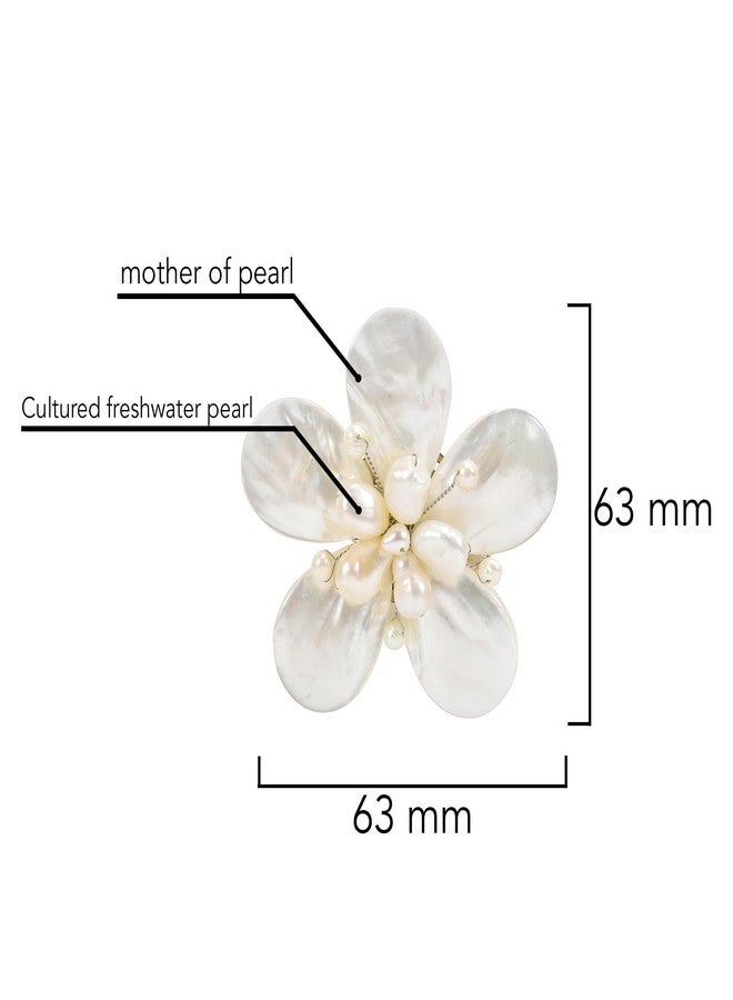 ايرافيدا بروش أو دبوس زهرة من عرق اللؤلؤ الأنيق من إيرافيدا، مزين بلؤلؤ المياه العذبة المستزرع، للنساء - Image 4
