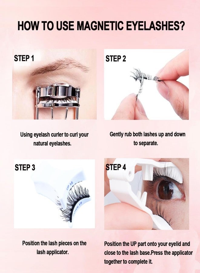 LAUBESS Magnetic Eyelashes with Applicator 2 Pair No Glue Needed Natural Look Magnetic Lashes Easy to Wear and Remove(L01/L03) - Image 4
