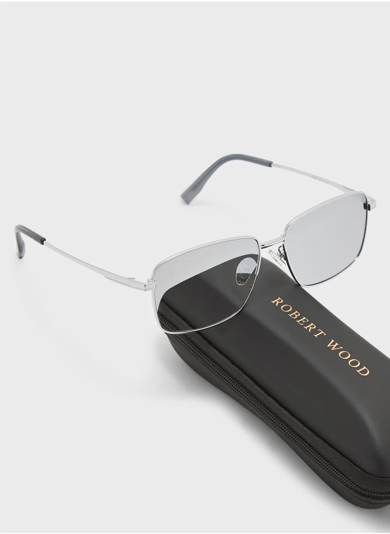 Robert Wood Polarized Lens Square Aviator Sunglasses