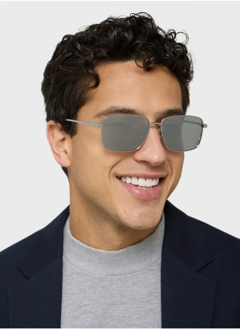 Robert Wood Polarized Lens Square Aviator Sunglasses
