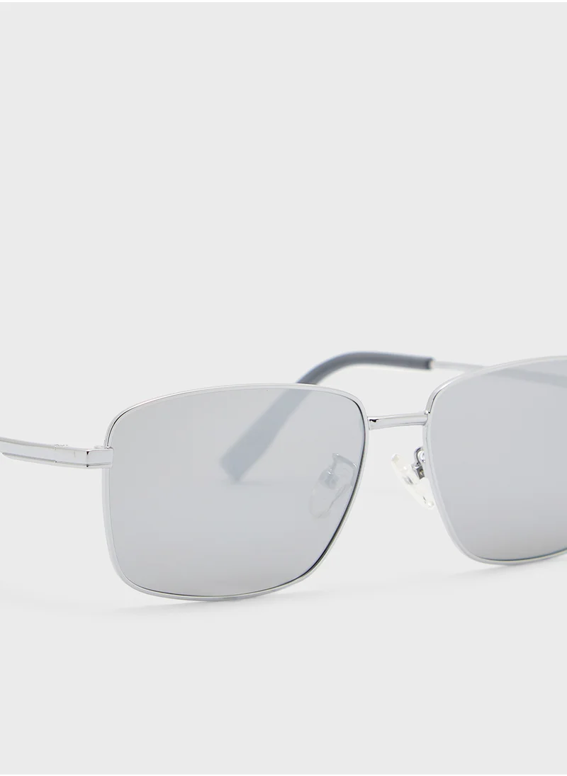 Robert Wood Polarized Lens Square Aviator Sunglasses