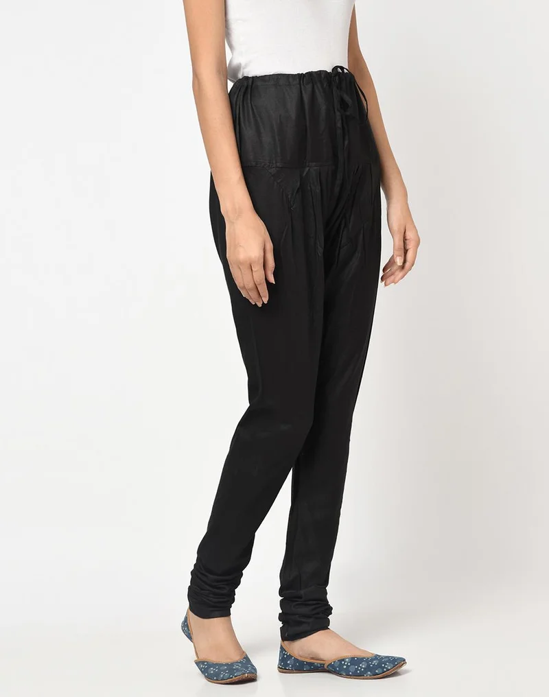 Fabindia Viscose Tussar Elasticated Churidar
