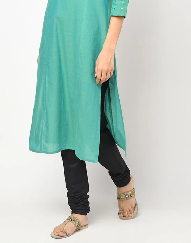 Fabindia Viscose Tussar Elasticated Churidar
