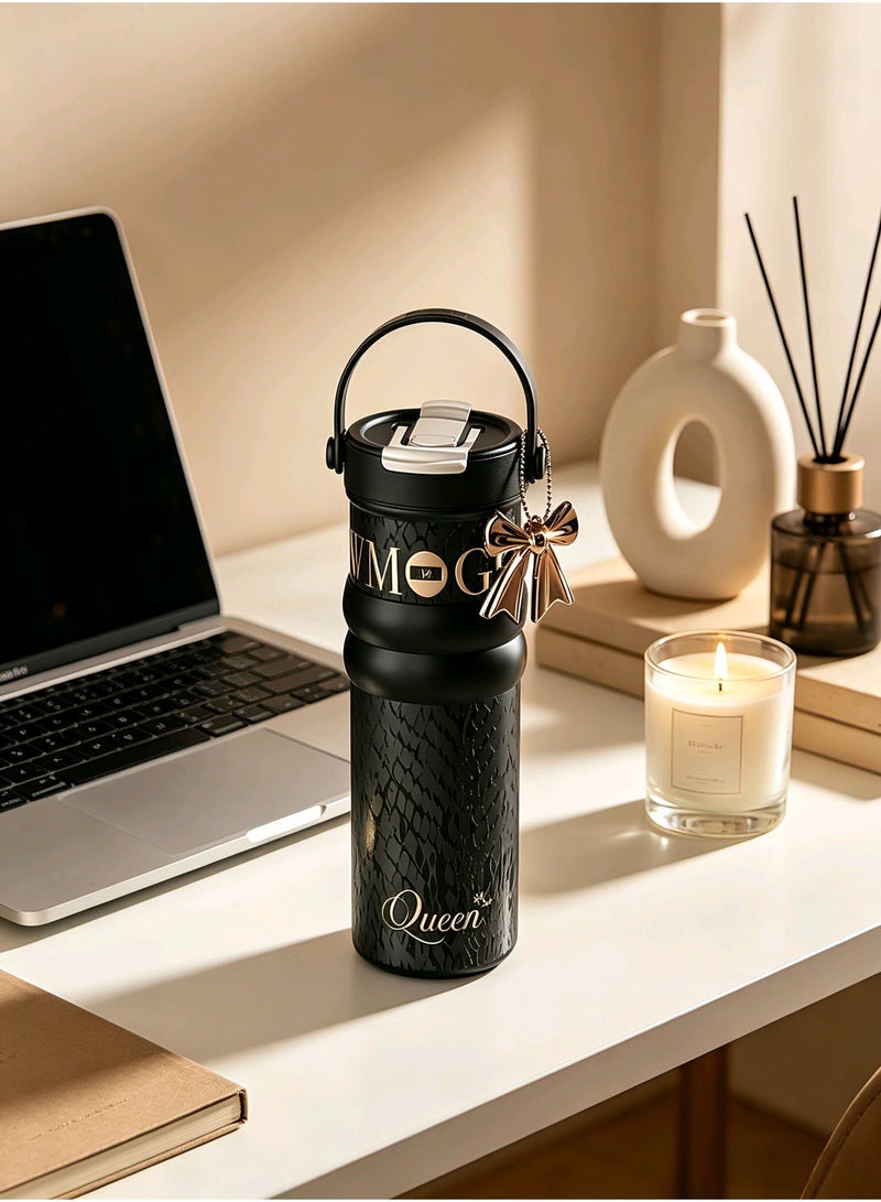Queen New Dual Drink Coffee Cup With Large Capacity High Beauty Handheld And Portable Straw - Image 1