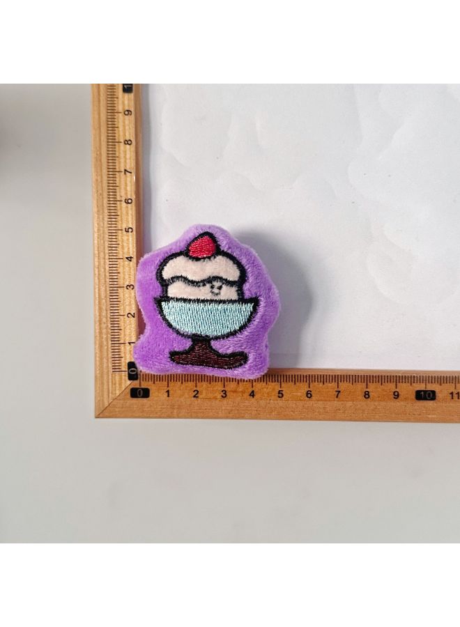 Super Cute Cake Series Cartoon Plush Animal DIY Accessories Decorative Accessories Shoes And Hats Clothing Accessories Socks-Color:Purple Ice Cream  - Image 1