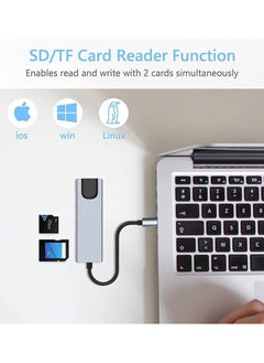 واي آند دي USB C Hub محول من النوع متعدد المنافذ 6 في 1 مع منفذ إيثرنت بيانات 3.0 متوافق أجهزة MacBook Pro Chromebook XPS  - Image 4