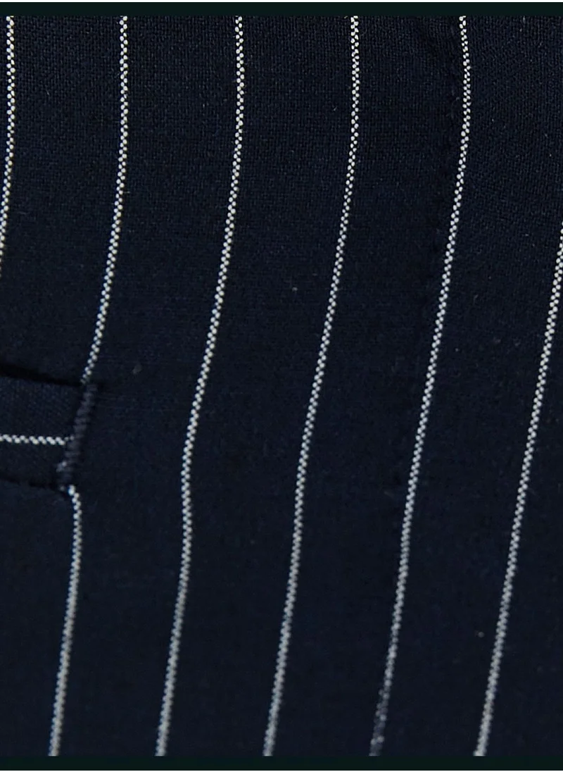 كوتون High Rise Button Detail Cigarette Trousers