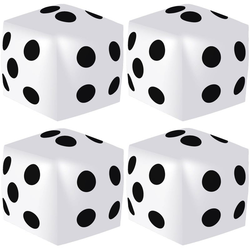 Mototo 4 Pieces Jumbo Inflatable Dice 126 Inch Large Inflatable Dice Fun Game Toy for Indoor Outdoor Lawn Swimming Pool Party Favor Board Game Decoration White - Image 3
