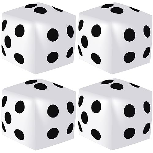 Mototo 4 Pieces Jumbo Inflatable Dice 126 Inch Large Inflatable Dice Fun Game Toy for Indoor Outdoor Lawn Swimming Pool Party Favor Board Game Decoration White - Image 1