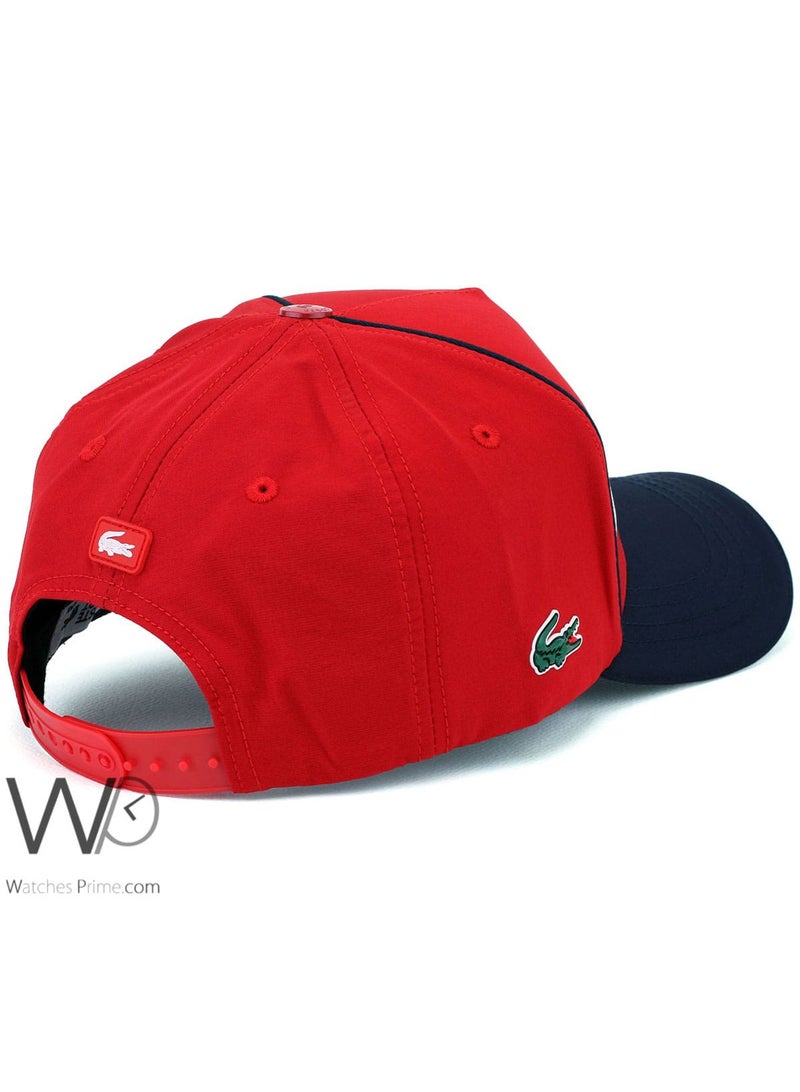 LACOSTE Lacoste Sport Established 1927 Baseball Hat Red Blue Cotton Cap  - Image 2