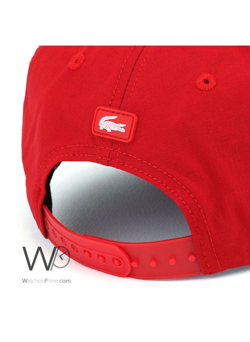LACOSTE Lacoste Sport Established 1927 Baseball Hat Red Blue Cotton Cap  - Image 3