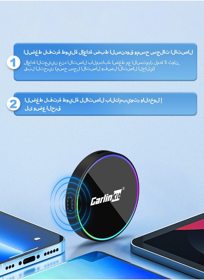 2025 CarlinKit HD2CP Pro CarPlay To HDMI 3-In-1 Wireless CarPlay Android Auto Smart Car Box Plug&Play 2K Video Streaming Box