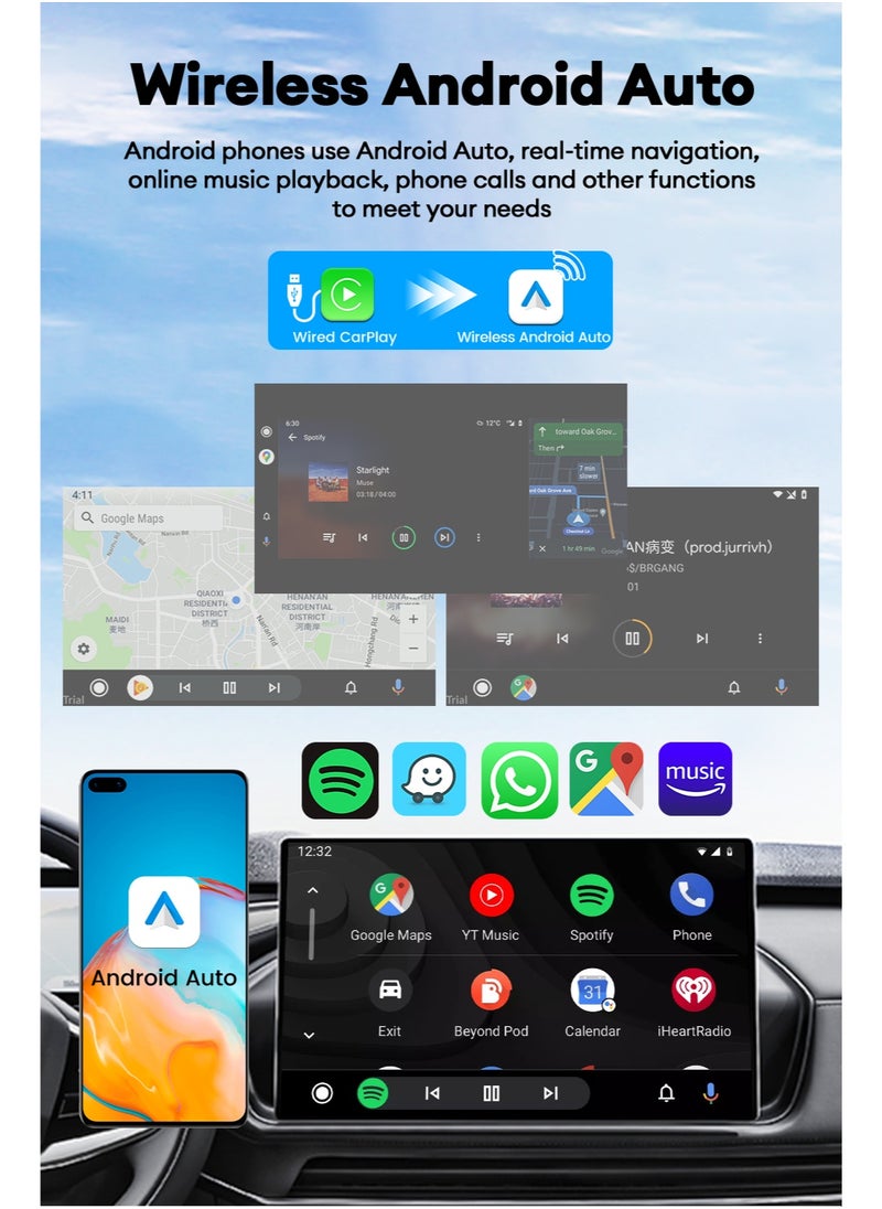 2025 CarlinKit HD2CP Pro CarPlay To HDMI 3-In-1 Wireless CarPlay Android Auto Smart Car Box Plug&Play 2K Video Streaming Box